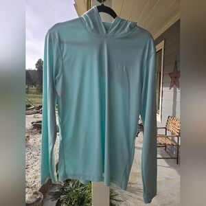 🌊 Columbia Men’s Omni-Shade Long Sleeve Shirt – Size Small – Teal/Light Blue 🌊